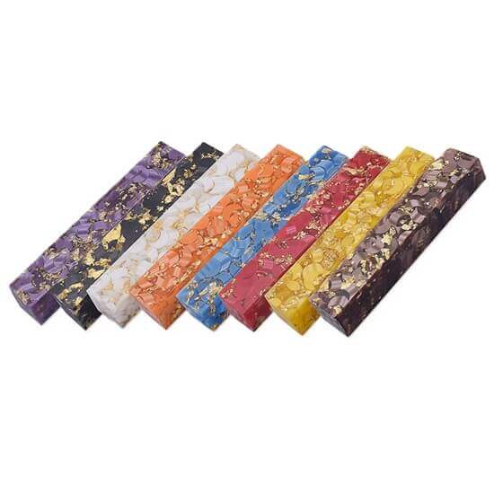 RN35 Resin pen blanks with the gold flakes
